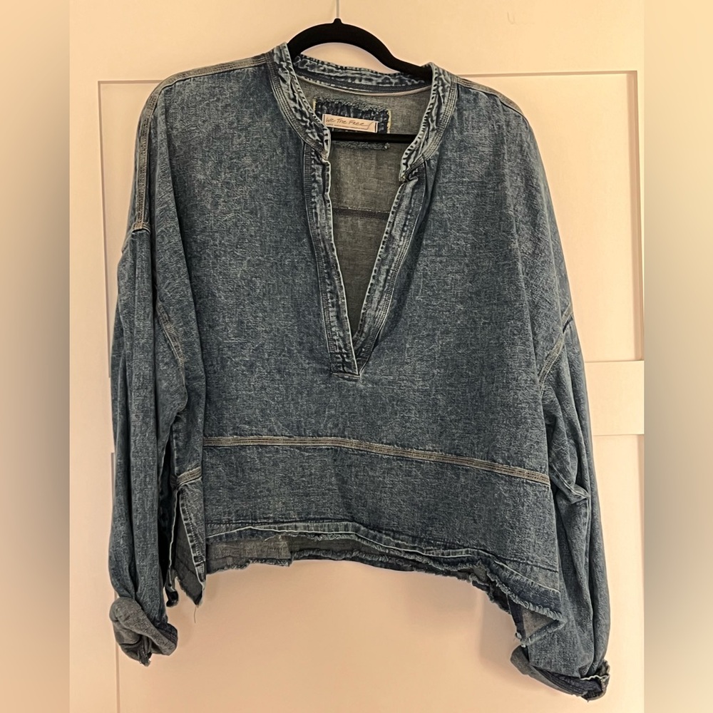 Free People denim pullover